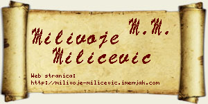 Milivoje Milićević vizit kartica